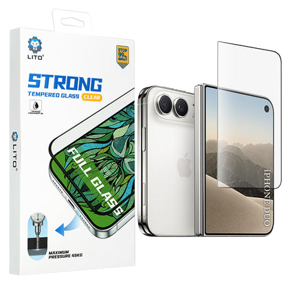 Folie de protectie Ecran Exterior Lito D+ Max Strong pentru Apple iPhone Duo, Sticla Securizata, Full Glue, Neagra