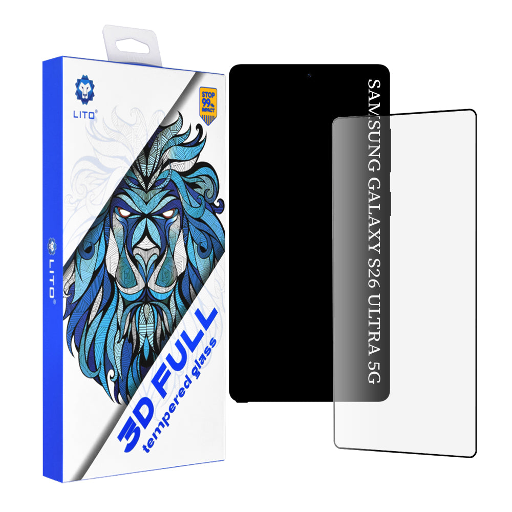 Folie de protectie Ecran  Lito pentru Samsung Galaxy S26 Ultra, Sticla Securizata, Full Glue, 3D, Neagra