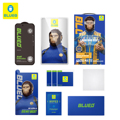 Folie de protectie Ecran Matte Blueo Anti Reflective HD pentru Apple iPhone 18 Pro, Sticla Securizata, Full Glue, Neagra