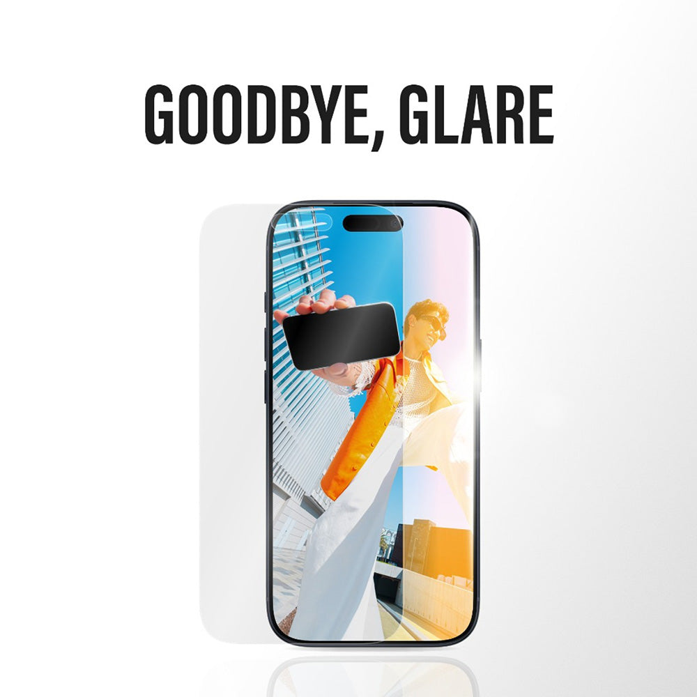 Folie de protectie Ecran Matte PanzerGlass Armor EasyAligner pentru Apple iPhone 17 / 16 Pro, Sticla Securizata, Full Glue