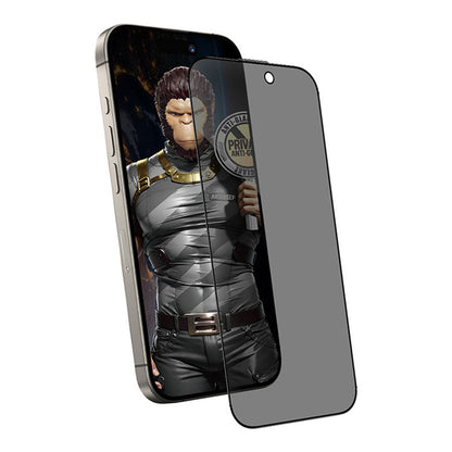Folie de protectie Ecran Matte Privacy Blueo Anti-Peep pentru Apple iPhone 15 Pro, Sticla Securizata, Full Glue