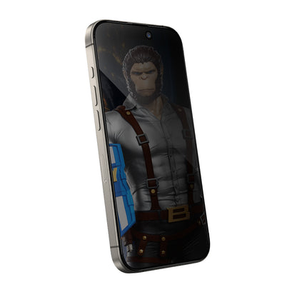 Folie de protectie Ecran Matte Privacy Blueo Anti-Peep pentru Apple iPhone 15 Pro, Sticla Securizata, Full Glue