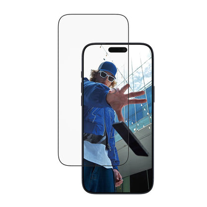 Folie de protectie Ecran PanzerGlass Ultra-Wide Fit EasyAligner pentru Apple iPhone 17 Pro Max, Sticla Securizata, Full Glue, Neagra