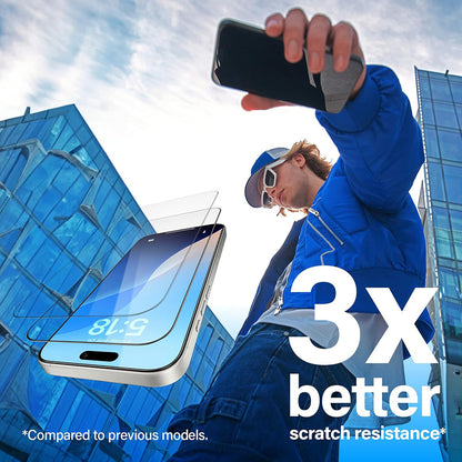 Folie de protectie Ecran PanzerGlass Ultra-Wide Fit pentru Apple iPhone 16 / 15, Sticla Securizata, Full Glue, Neagra