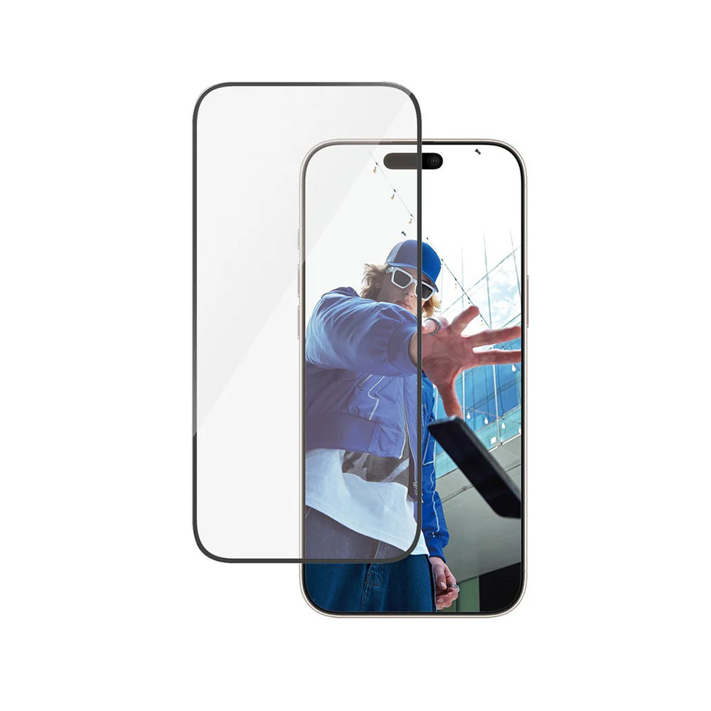Folie de protectie Ecran PanzerGlass Ultra-Wide Fit pentru Apple iPhone 16 Pro Max, Sticla Securizata, Full Glue, Neagra