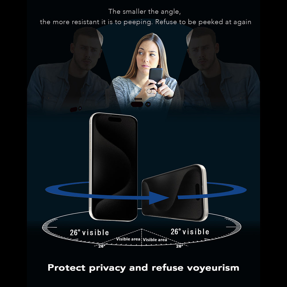 Folie de protectie Ecran Privacy Anank 1X Reinforced 360 pentru Apple iPhone 14 Pro, Sticla Securizata, Full Glue, 2.5D