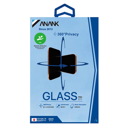 Folie de protectie Ecran Privacy Anank 1X Reinforced 360 pentru Apple iPhone 14 Pro, Sticla Securizata, Full Glue, 2.5D