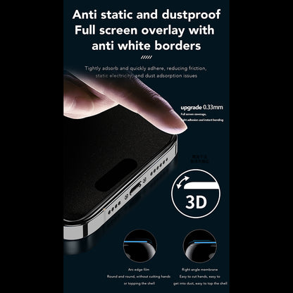 Folie de protectie Ecran Privacy Anank 1X Reinforced 360 pentru Apple iPhone 16, Sticla Securizata, Full Glue, 2.5D