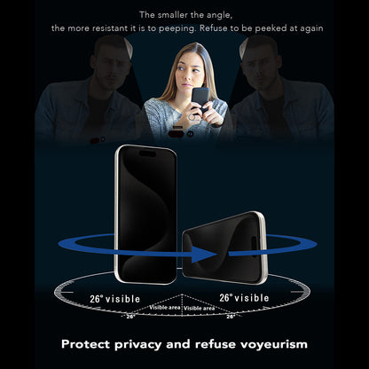 Folie de protectie Ecran Privacy Anank 1X Reinforced 360 pentru Apple iPhone 16, Sticla Securizata, Full Glue, 2.5D