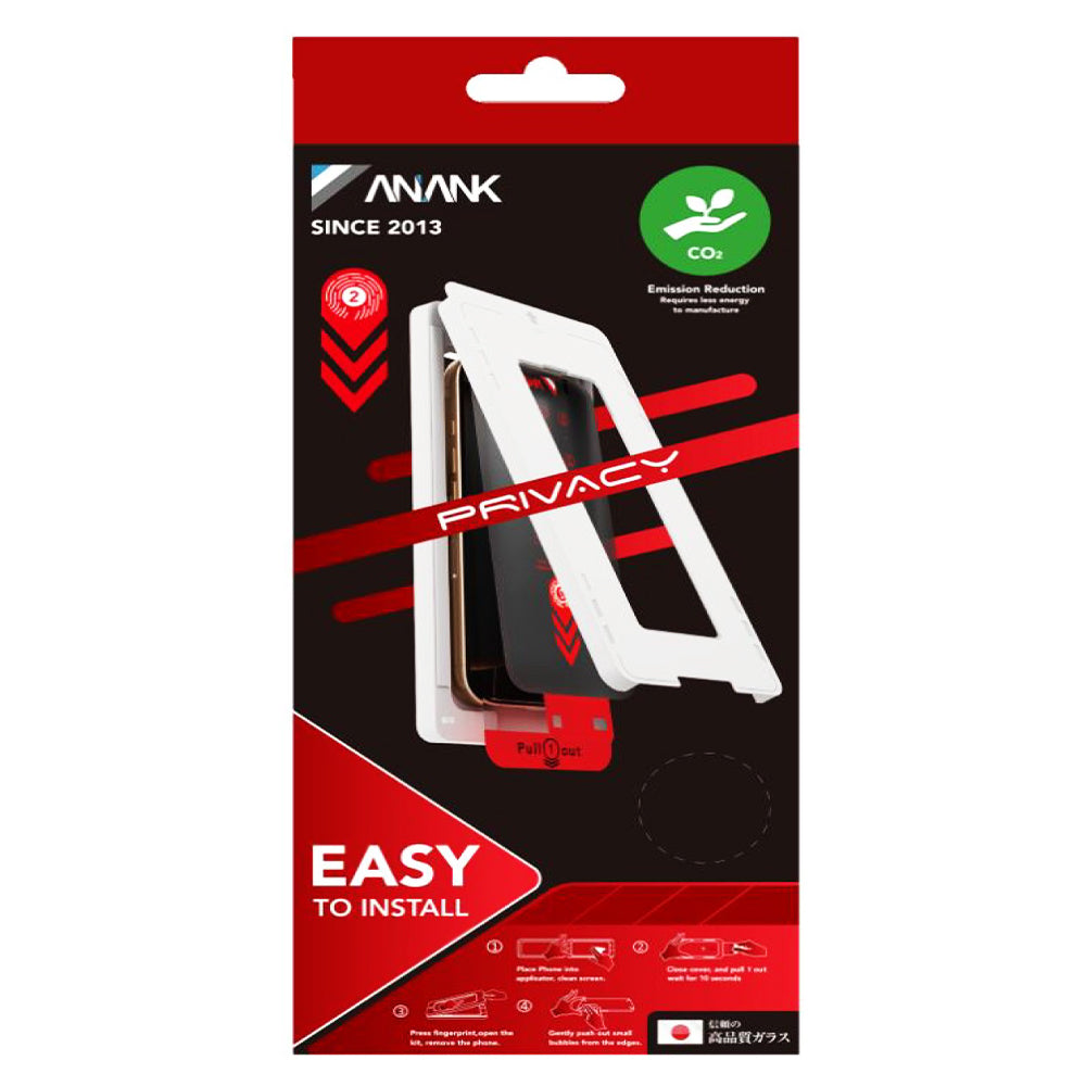 Folie de protectie Ecran Privacy Anank 2X Reinforced pentru Apple iPhone 15, Sticla Securizata, Full Glue, 2.5D