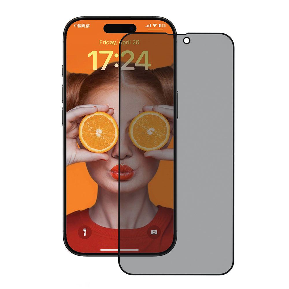 Folie de protectie Ecran Privacy Anank 3X Reinforced pentru Apple iPhone 15, Sticla Securizata, Full Glue, 2.5D