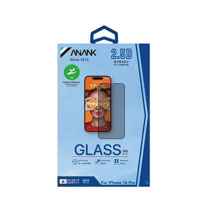 Folie de protectie Ecran Privacy Anank 3X Reinforced pentru Apple iPhone 16 Pro Max, Sticla Securizata, Full Glue, 2.5D