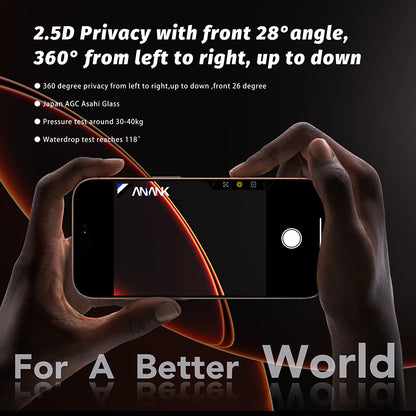 Folie de protectie Ecran Privacy Anank 5X Reinforced 360 pentru Apple iPhone 17 Pro Max, Sticla Securizata, Full Glue, 2.5D
