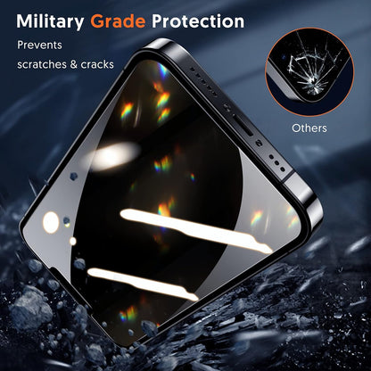 Folie de protectie Ecran Privacy Blueo Anti-Peep pentru Apple iPhone 16 / 15, Sticla Securizata, Full Glue