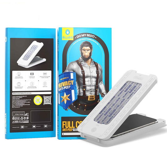 Folie de protectie Ecran Privacy Blueo Anti-Peep pentru Apple iPhone 17 Air, Sticla Securizata, Full Glue, Set 5 bucati