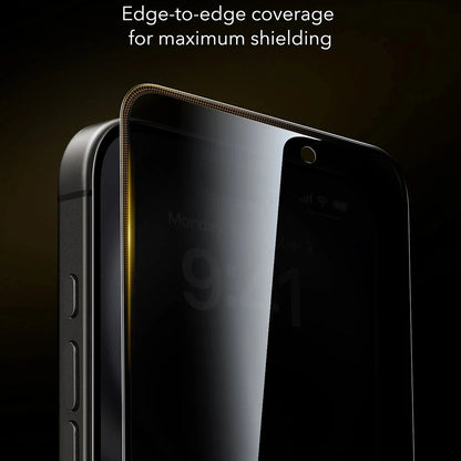 Folie de protectie Ecran Privacy ESR UltraFit Armorite Pro pentru Apple iPhone 17 Pro Max, Sticla Securizata, Full Glue, Set 3 bucati