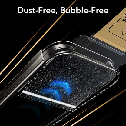 Folie de protectie Ecran Privacy ESR UltraFit Armorite Pro pentru Apple iPhone 17 Pro, Sticla Securizata, Full Glue, Set 3 bucati