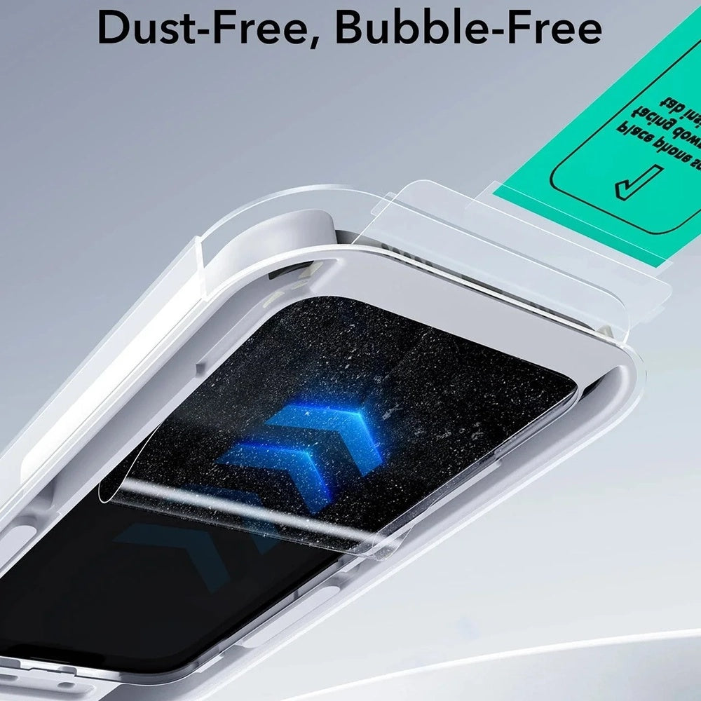 Folie de protectie Ecran Privacy ESR UltraFit Classic pentru Apple iPhone 18 Pro, Sticla Securizata, Full Glue, Set 3 bucati