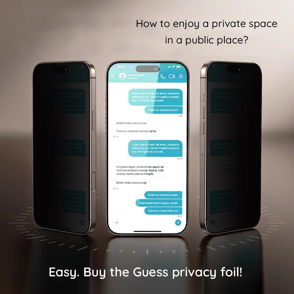 Folie de protectie Ecran Privacy Guess pentru Apple iPhone 16 Pro Max, Sticla Securizata, Full Glue, 2.5D, GUTGP16XBOKGCIP
