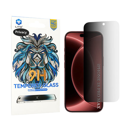Folie de protectie Ecran Privacy Lito Classic pentru Apple iPhone 18 Pro Max, Sticla Securizata, Full Glue, 2.5D