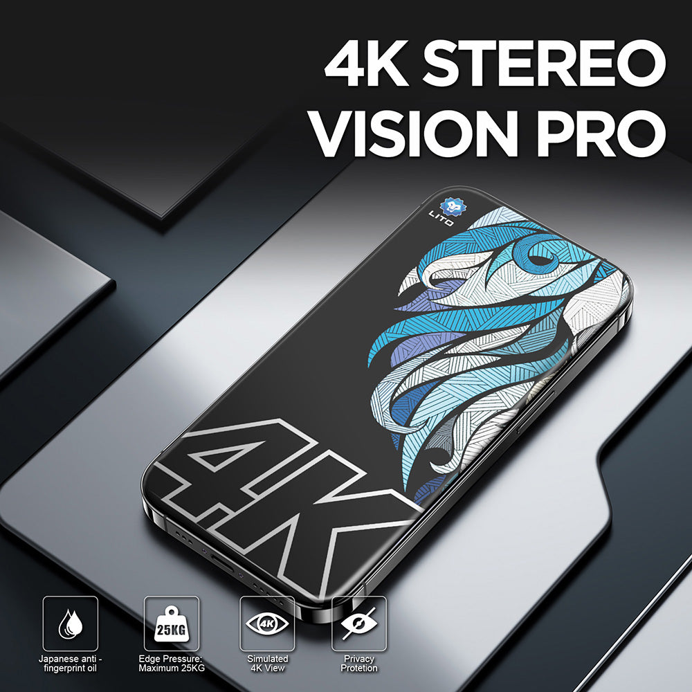 Folie de protectie Ecran Privacy Lito D+ Max 4K pentru Apple iPhone 17 / 16 Pro, Sticla Securizata, Full Glue