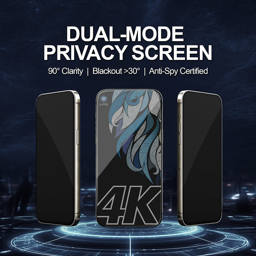 Folie de protectie Ecran Privacy Lito D+ Max 4K pentru Apple iPhone 17 Pro Max, Sticla Securizata, Full Glue