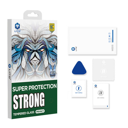 Folie de protectie Ecran Privacy Lito D+ Max Strong pentru Apple iPhone 17 Pro Max, Sticla Securizata, Full Glue
