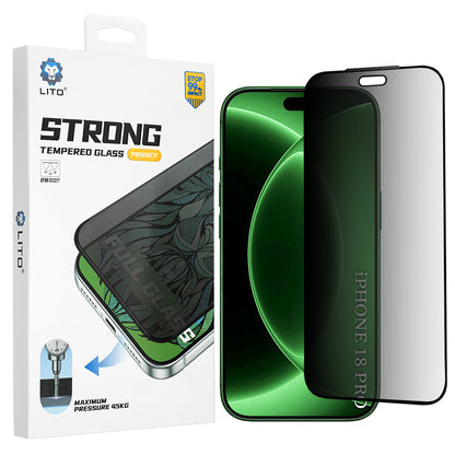 Folie de protectie Ecran Privacy Lito D+ Max Strong pentru Apple iPhone 18 Pro, Sticla Securizata, Full Glue