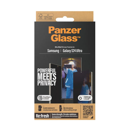 Folie de protectie Ecran Privacy PanzerGlass Ultra-Wide Fit EasyAligner pentru Samsung Galaxy S24 Ultra S928, Sticla Securizata, Full Glue