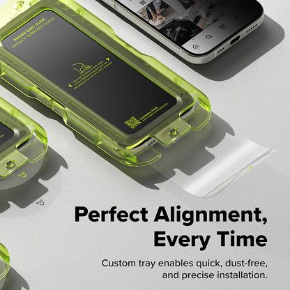 Folie de protectie Ecran Privacy Ringke Easy Slide pentru Apple iPhone 17 Pro Max, Sticla Securizata, Full Glue, Set 2 bucati