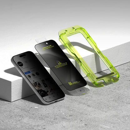 Folie de protectie Ecran Privacy Ringke Easy Slide pentru Apple iPhone 18 Pro Max, Sticla Securizata, Full Glue, Set 2 bucati