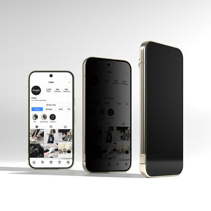 Folie de protectie Ecran Privacy Ringke Easy Slide pentru Google Pixel 11 Pro XL / 10 Pro XL / 9 Pro XL, Sticla Securizata, Full Glue, Set 2 bucati