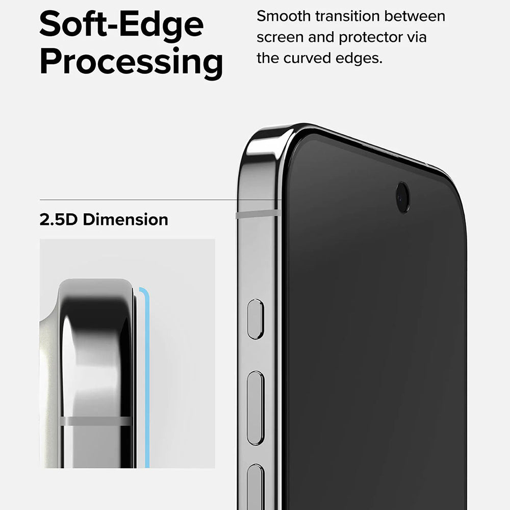 Folie de protectie Ecran Privacy Ringke pentru Apple iPhone 15 Pro, Sticla Securizata, Full Glue