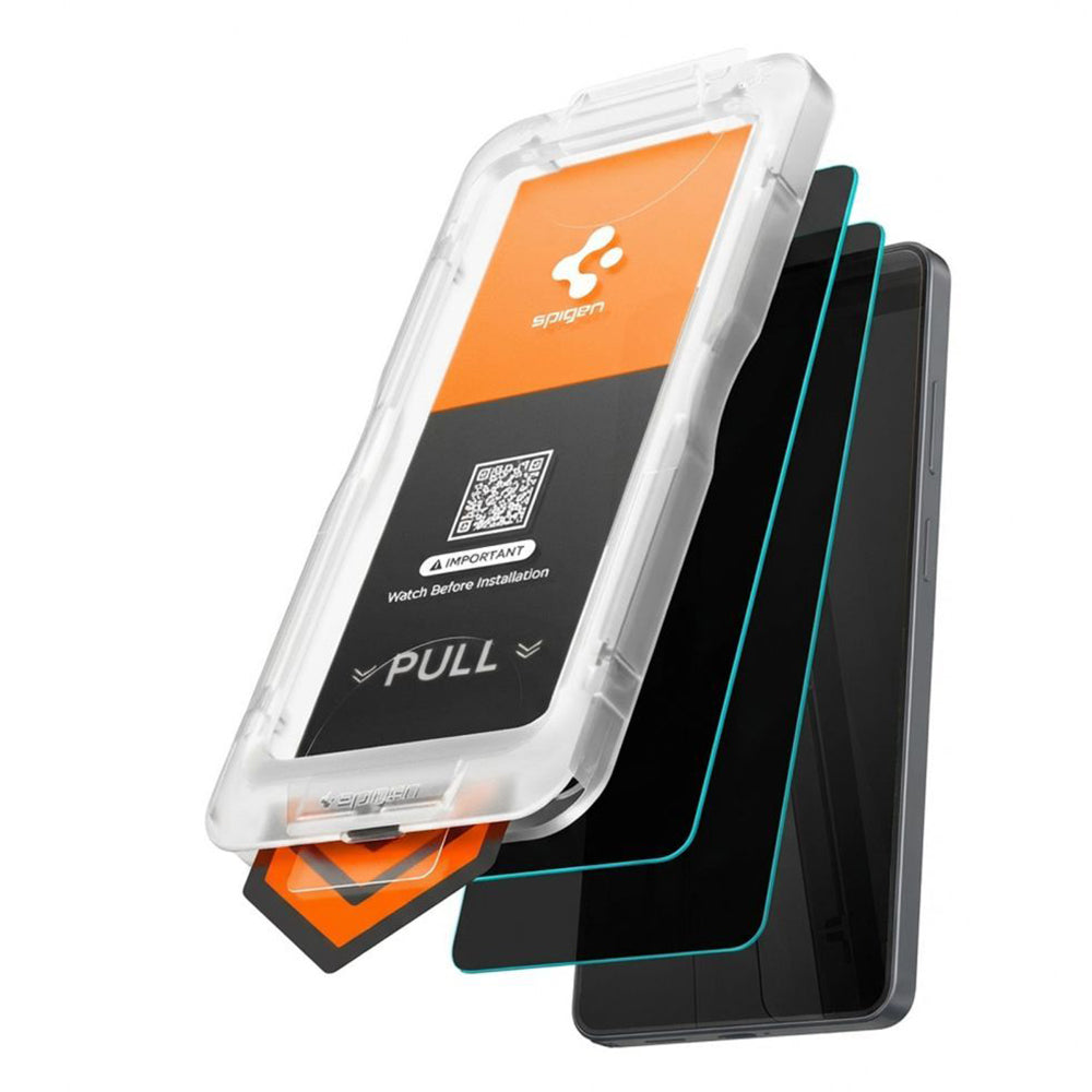 Folie de protectie Ecran Privacy Spigen GlastR EZ FIT Pro HD pentru Samsung Galaxy S26 Plus S947, Sticla Securizata, Full Glue, Set 2 bucati AGL11085