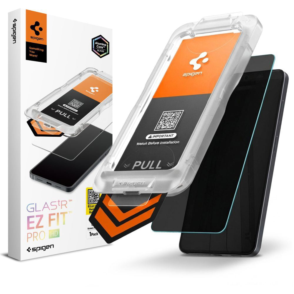 Folie de protectie Ecran Privacy Spigen GlastR EZ FIT Pro HD pentru Samsung Galaxy S26 S942, Sticla Securizata, Full Glue AGL11098