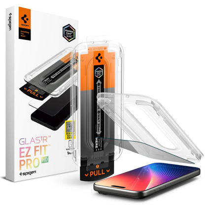 Folie de protectie Ecran Privacy Spigen GlastR EZ FIT Pro pentru Apple iPhone 17 Pro Max / 16 Pro Max, Sticla Securizata, Full Glue