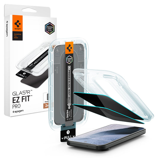 Folie de protectie Ecran Privacy Spigen GlastR EZ FIT Pro pentru Google Pixel 11 Pro XL, Sticla Securizata, Full Glue, Set 2 bucati AGL11486