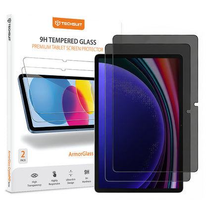 Folie de protectie Ecran Privacy Techsuit ArmorGlass CrystalHD pentru Samsung Galaxy Tab S10 Lite, Sticla Securizata, Full Glue, Set 2 bucati