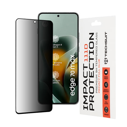 Folie de protectie Ecran Privacy Techsuit pentru Motorola Edge 70 Max, Sticla Securizata, Full Glue, 111D