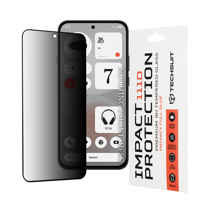 Folie de protectie Ecran Privacy Techsuit pentru Nothing Phone (4b), Sticla Securizata, Full Glue, 111D