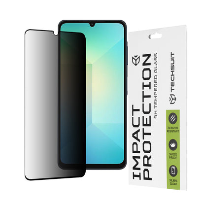 Folie de protectie Ecran Privacy Techsuit pentru Samsung Galaxy A06 A065, Sticla Securizata, Full Glue, 111D