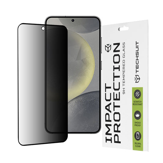 Folie de protectie Ecran Privacy Techsuit pentru Samsung Galaxy S25 S931 / S24 S921, Sticla Securizata, Full Glue, 111D