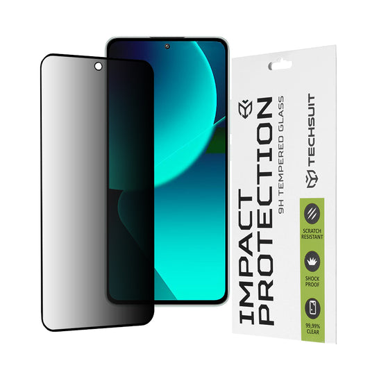 Folie de protectie Ecran Privacy Techsuit pentru Xiaomi 13T Pro / 13T, Sticla Securizata, Full Glue, 111D