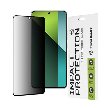 Folie de protectie Ecran Privacy Techsuit pentru Xiaomi Poco X6 / Redmi Note 13 Pro 5G, Sticla Securizata, Full Glue, 111D