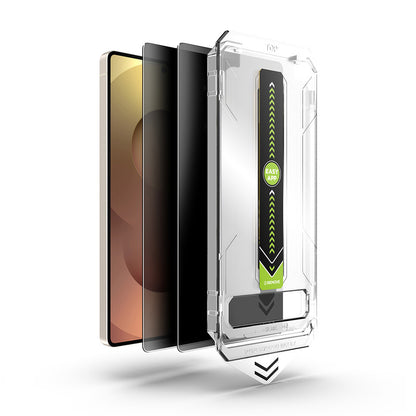 Folie de protectie Ecran Privacy Techsuit TitanGlass CrystalHD pentru Samsung Galaxy S26, Sticla Securizata, Full Glue, Set 2 bucati