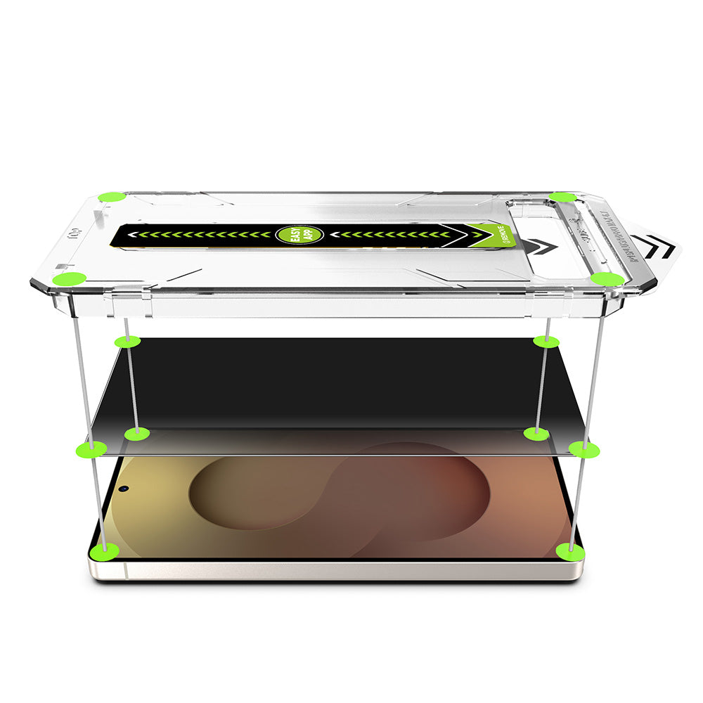 Folie de protectie Ecran Privacy Techsuit TitanGlass CrystalHD pentru Samsung Galaxy S26, Sticla Securizata, Full Glue, Set 2 bucati