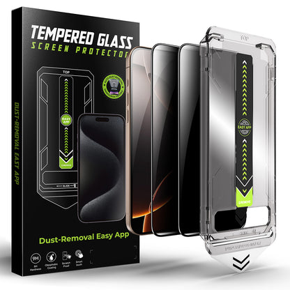 Folie de protectie Ecran Privacy Techsuit TitanGlass pentru Apple iPhone 15 Pro Max, Sticla Securizata, Full Glue, Set 2 bucati