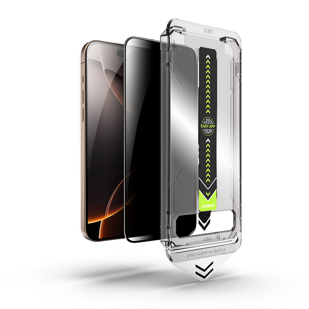 Folie de protectie Ecran Privacy Techsuit TitanGlass pentru Apple iPhone 17 / 16 Pro, Sticla Securizata, Full Glue