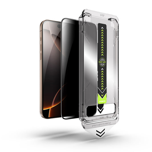 Folie de protectie Ecran Privacy Techsuit TitanGlass pentru Apple iPhone 17 / 16 Pro, Sticla Securizata, Full Glue