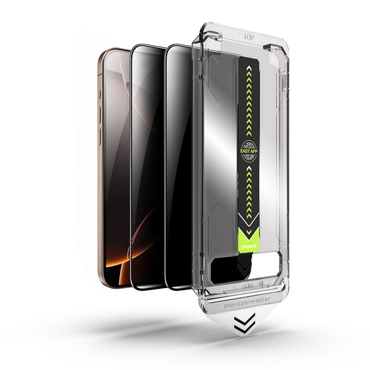 Folie de protectie Ecran Privacy Techsuit TitanGlass pentru Apple iPhone 17 / 16 Pro, Sticla Securizata, Full Glue, Set 2 bucati